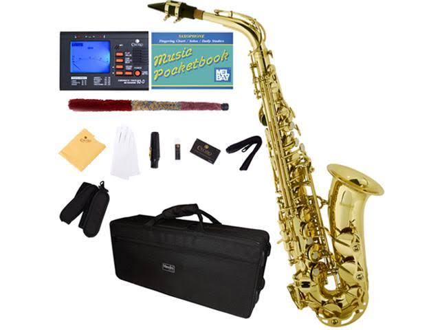 Gold Lacquer E Flat Alto Saxophone with Tuner Y181