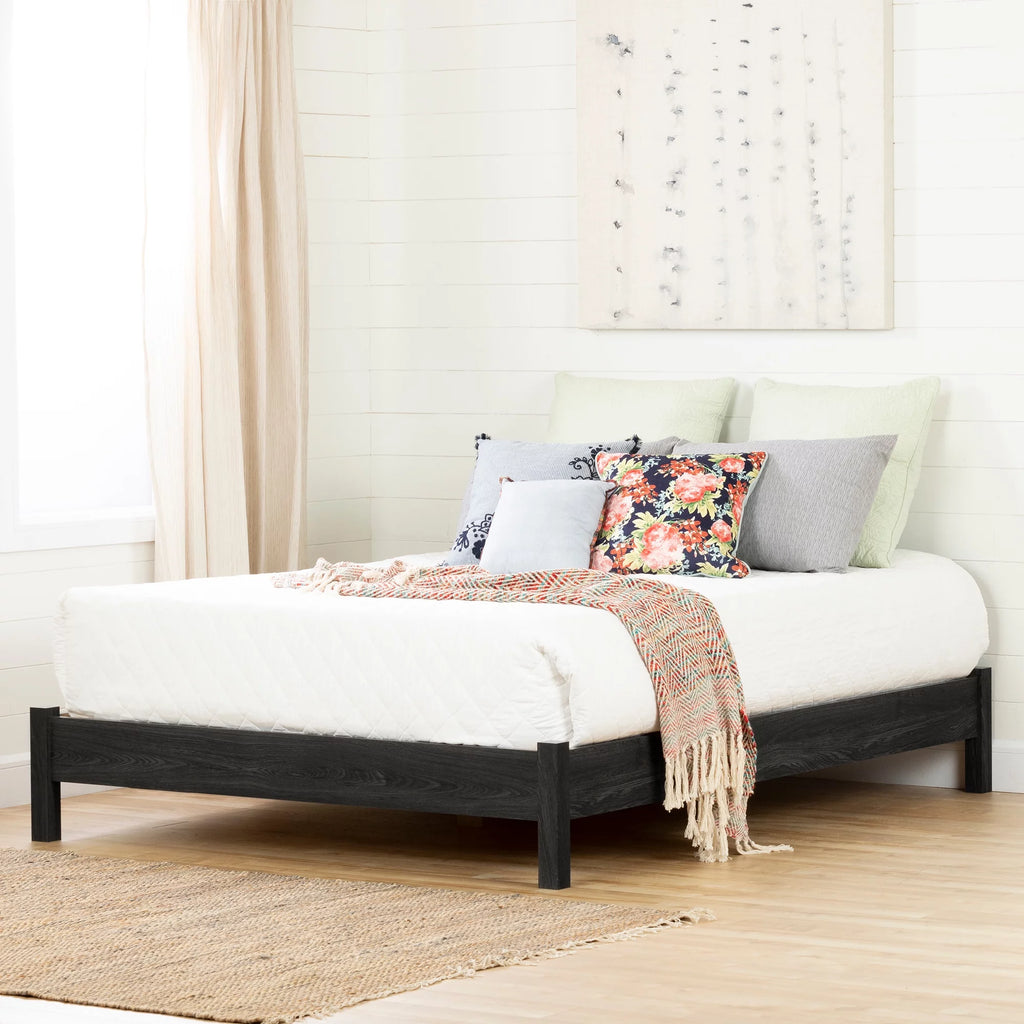 Gray Oak Queen Size Platform Bed U98273