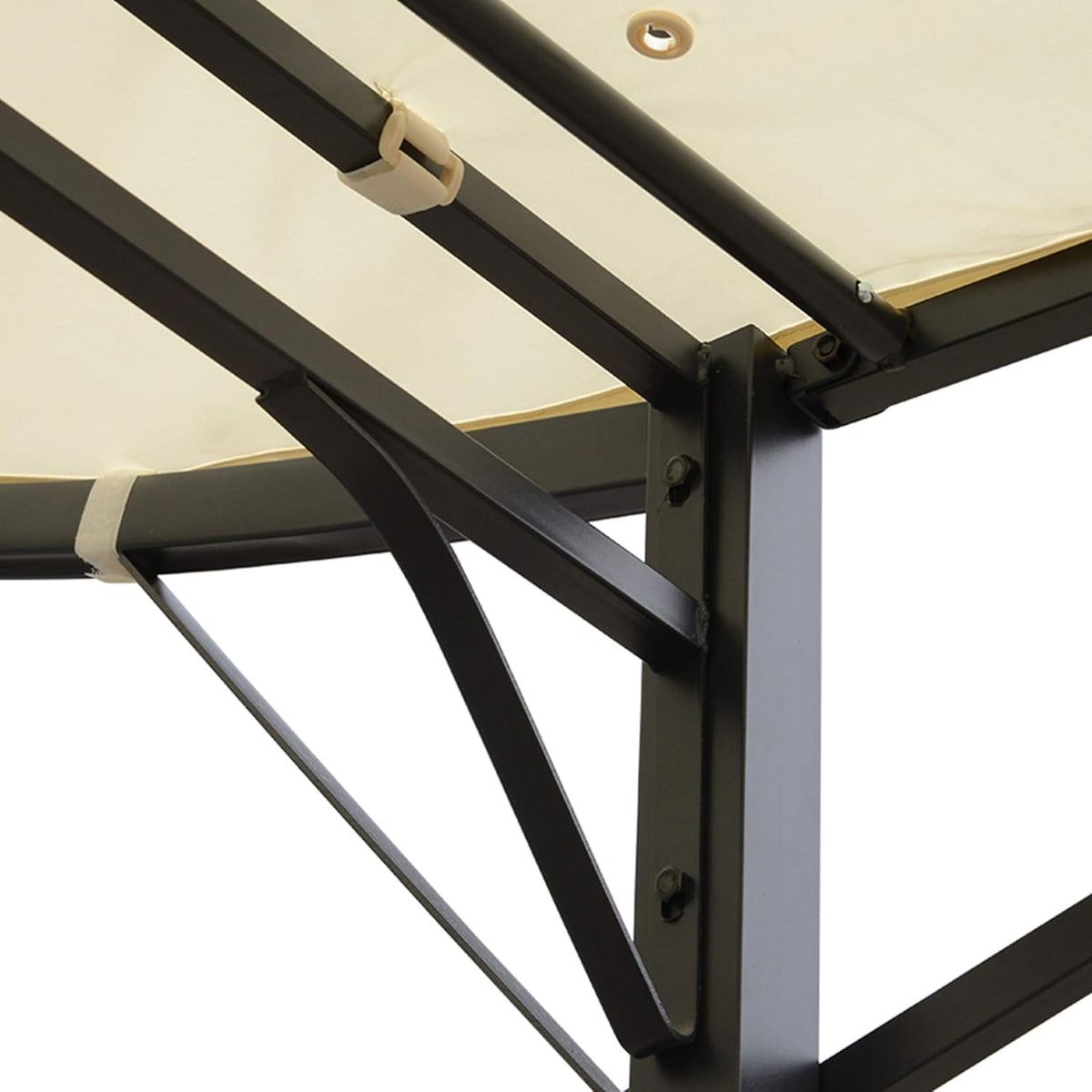 10 x 8ft Beige Metal Pergola with Side Awning F905503