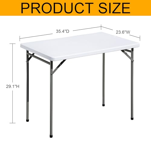 White 3ft Rectangular Plastic Folding Table N301013