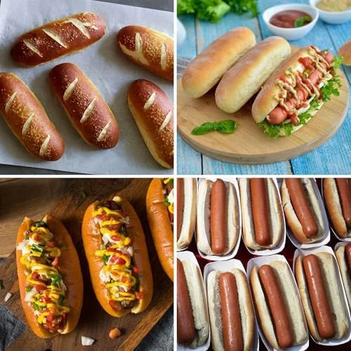 Non-Stick Silicone Hot Dog Bun Pan 4 Cup Baking Tray W182