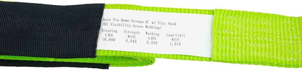 2 x 8' Lasso Ratchet Strap with Flat Hook 4 Pack E652318