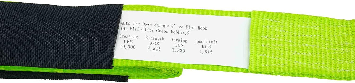 2 x 8' Lasso Ratchet Strap with Flat Hook 4 Pack E652318
