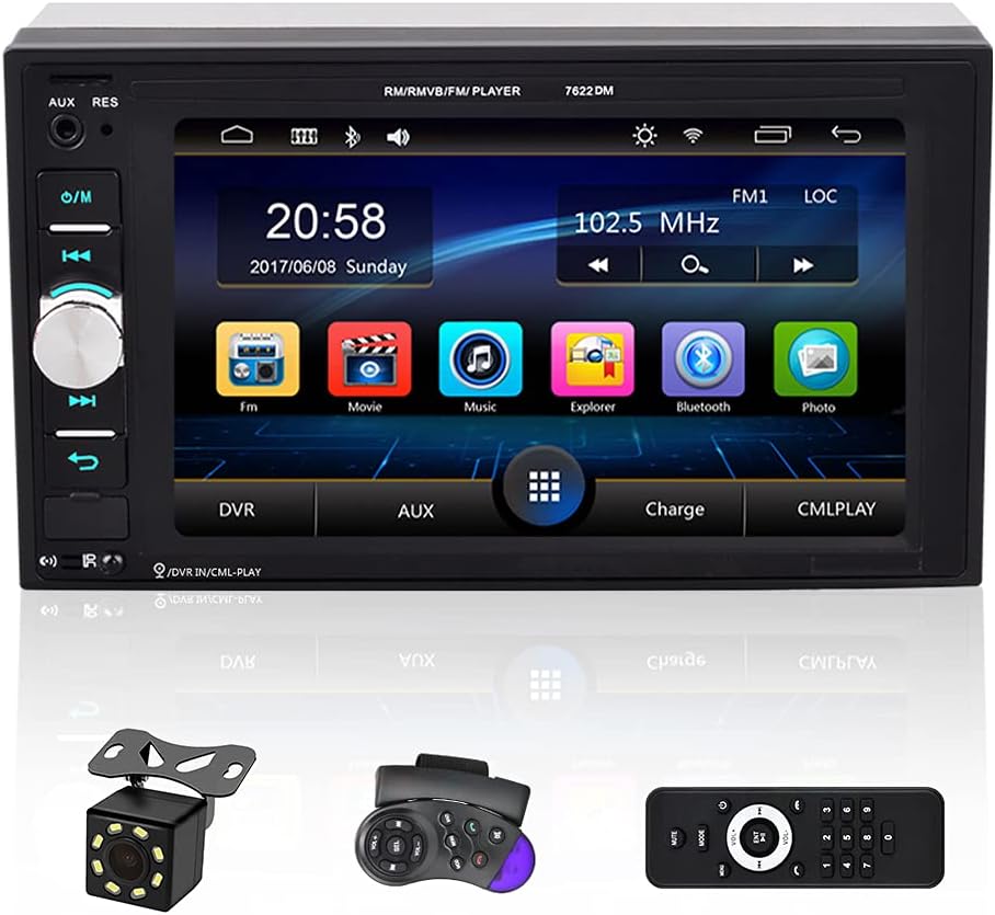 6.2" HD Touch Screen Double Din Car Stereo with Bluetooth U156