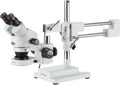 Binocular Stereo Zoom Microscope, 3.5X-90X Magnification, LED Ring Light, Double-Arm Boom Stand Y72393
