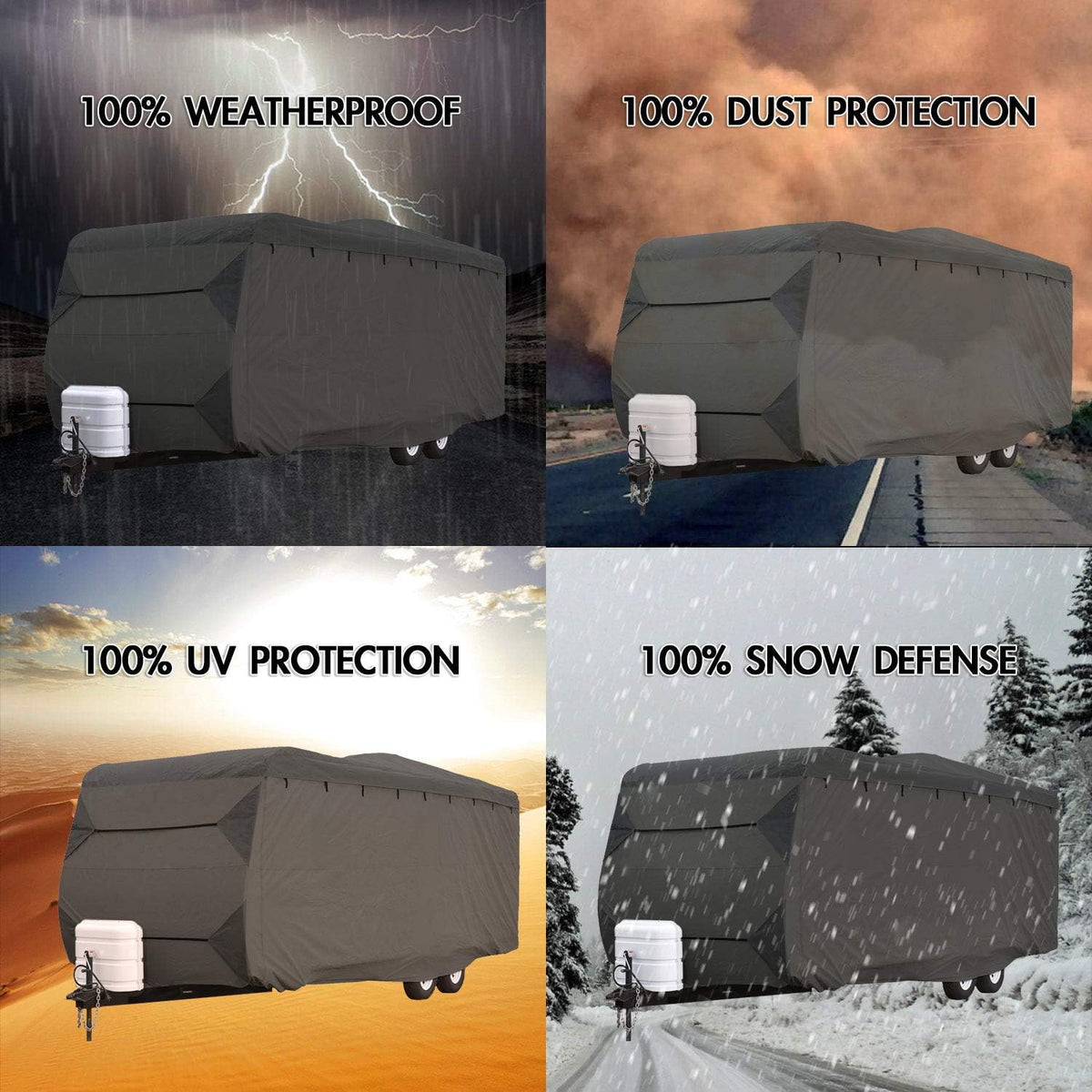 Gray RV Cover for 22'-24' Travel Trailer Camper W982930