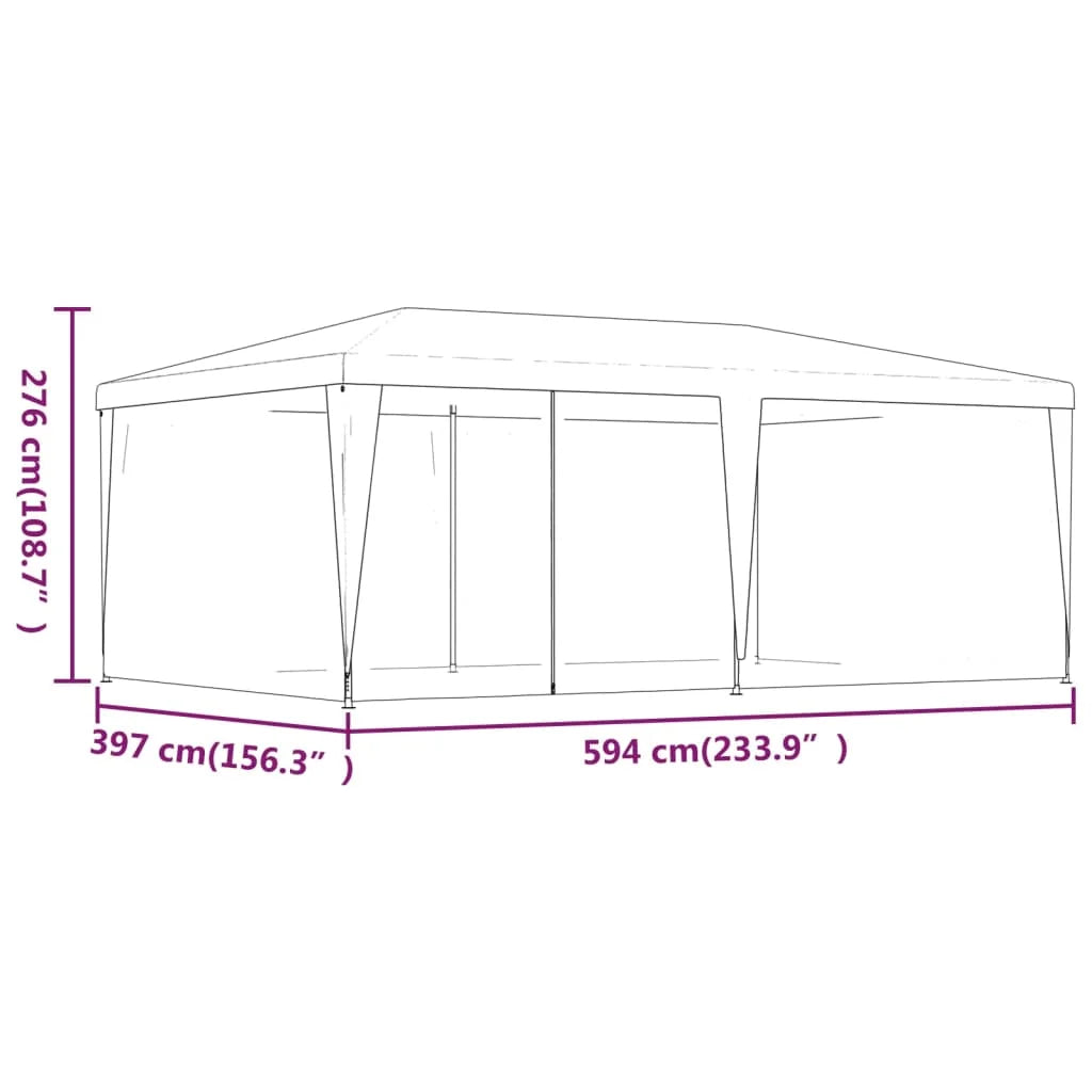 19.7'x13.1' HDPE Party Tent with 6 Mesh Sidewalls C197510