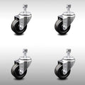 3.5 inch Swivel Caster Set with Threaded Stem B7385