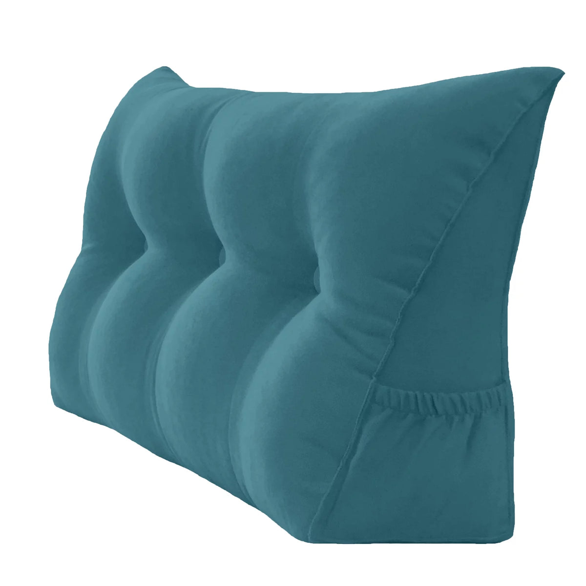 Teal Twin 39 Inches Triangular Wedge Pillow with Removable Cover Q3584