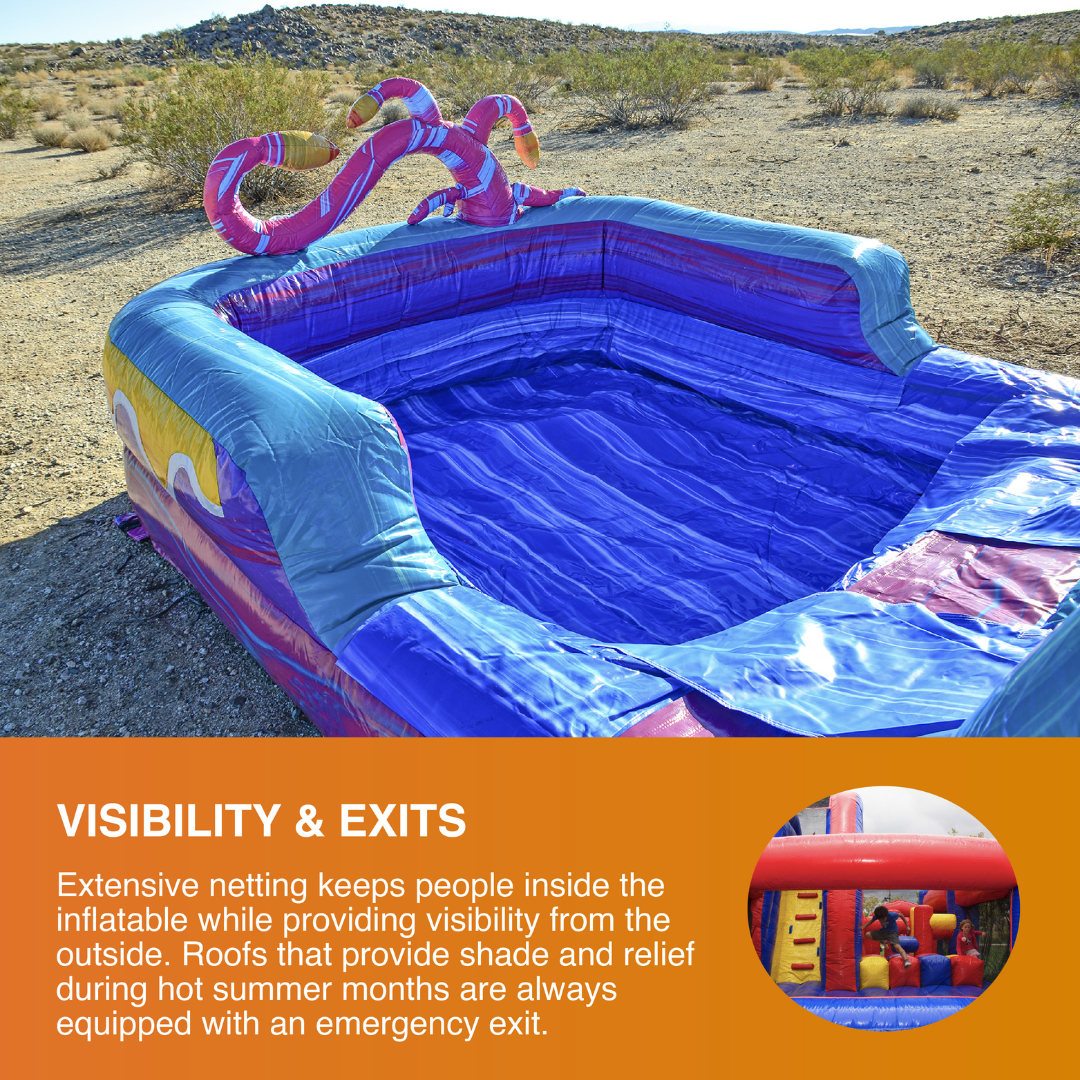 Commercial Grade Bounce House Inflatable with Water Slide and Pool Combo, Dual Lane Slide E133
