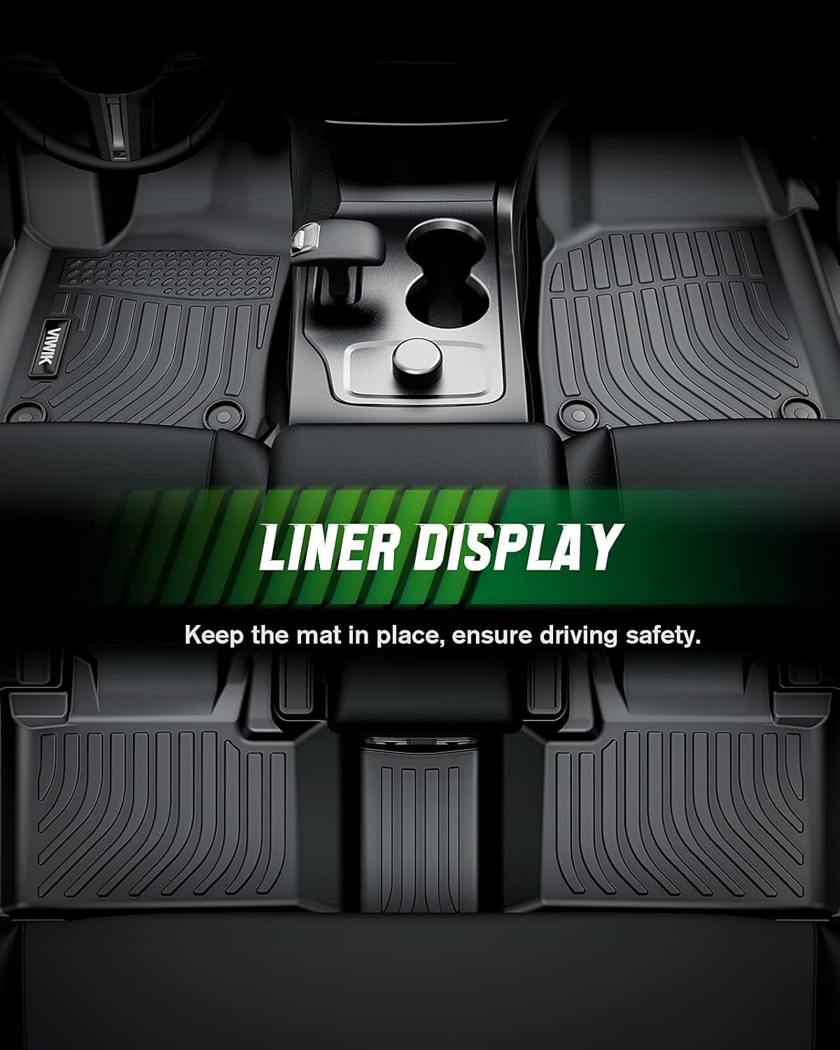 Black TPE All Weather Car Floor Mats Full Set X8166