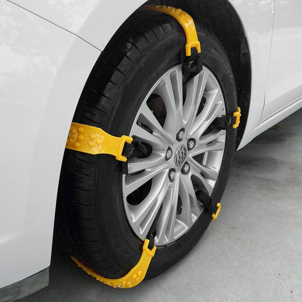 10Pcs Car Snow Chains Yellow Pack of 2 Q6069