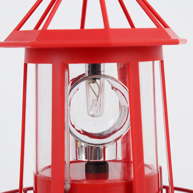 Red Rotating Solar Lighthouse Light, IP65 Waterproof N314722
