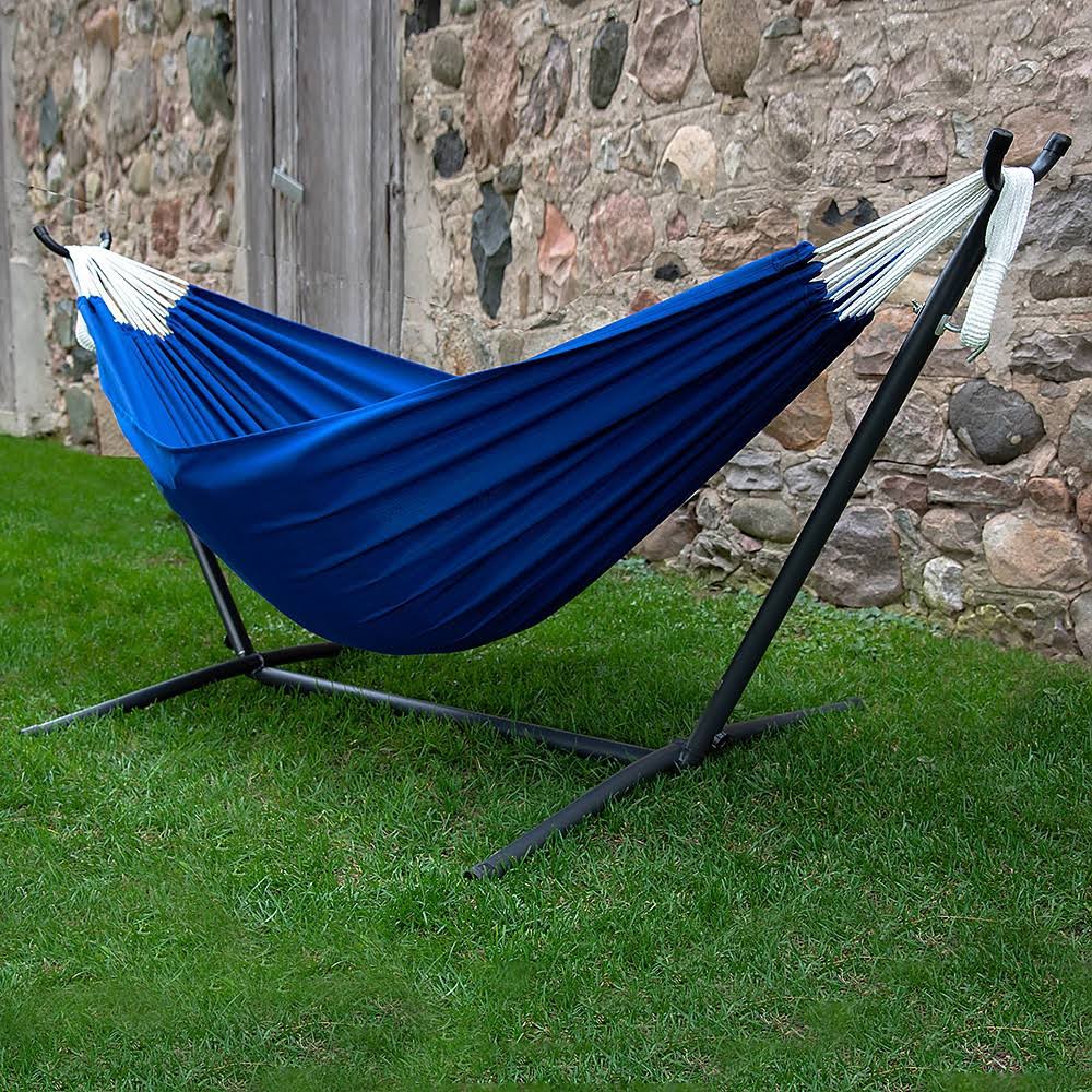 Royal Blue Polyester Hammock with Stand Z17342