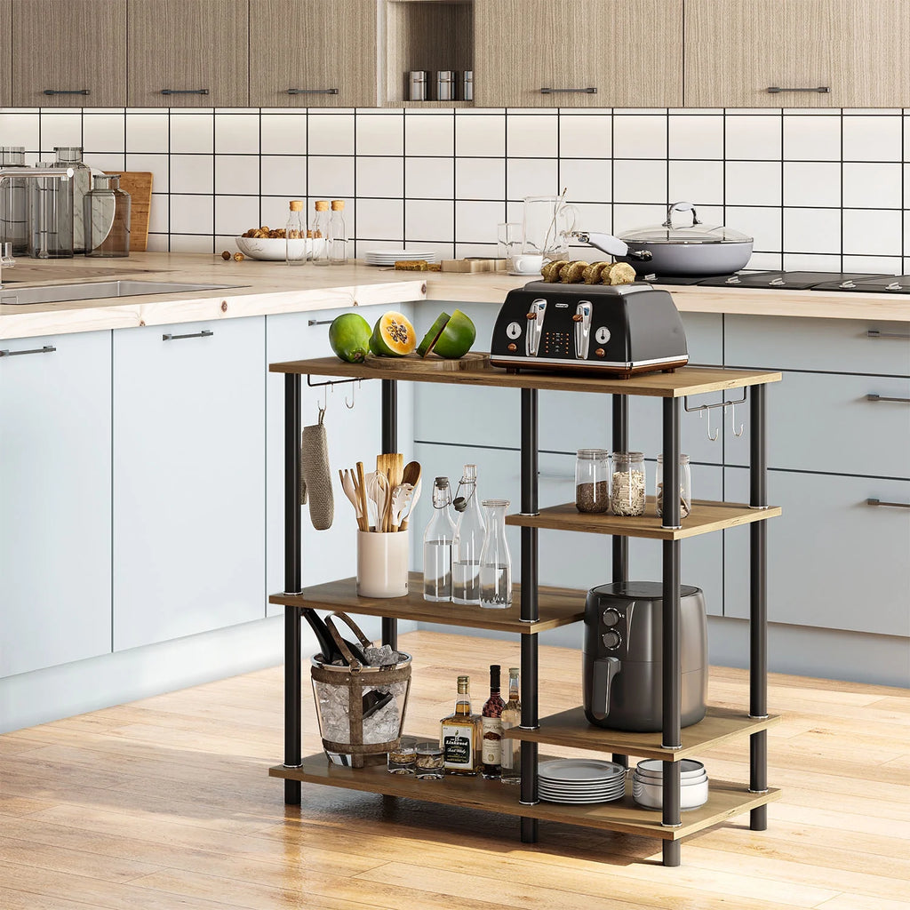 5 Tier Oak Baker's Rack B41421