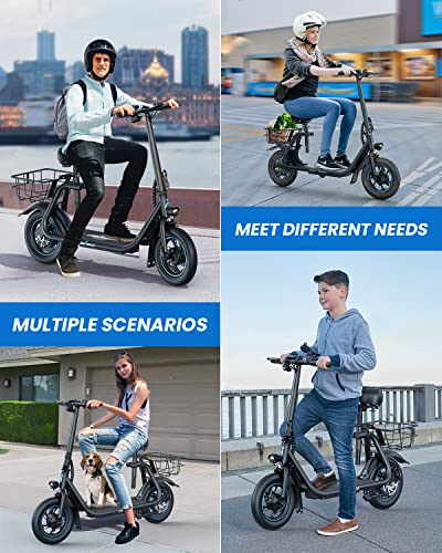Electric Scooter with Seat, 450W Motor, Foldable X190