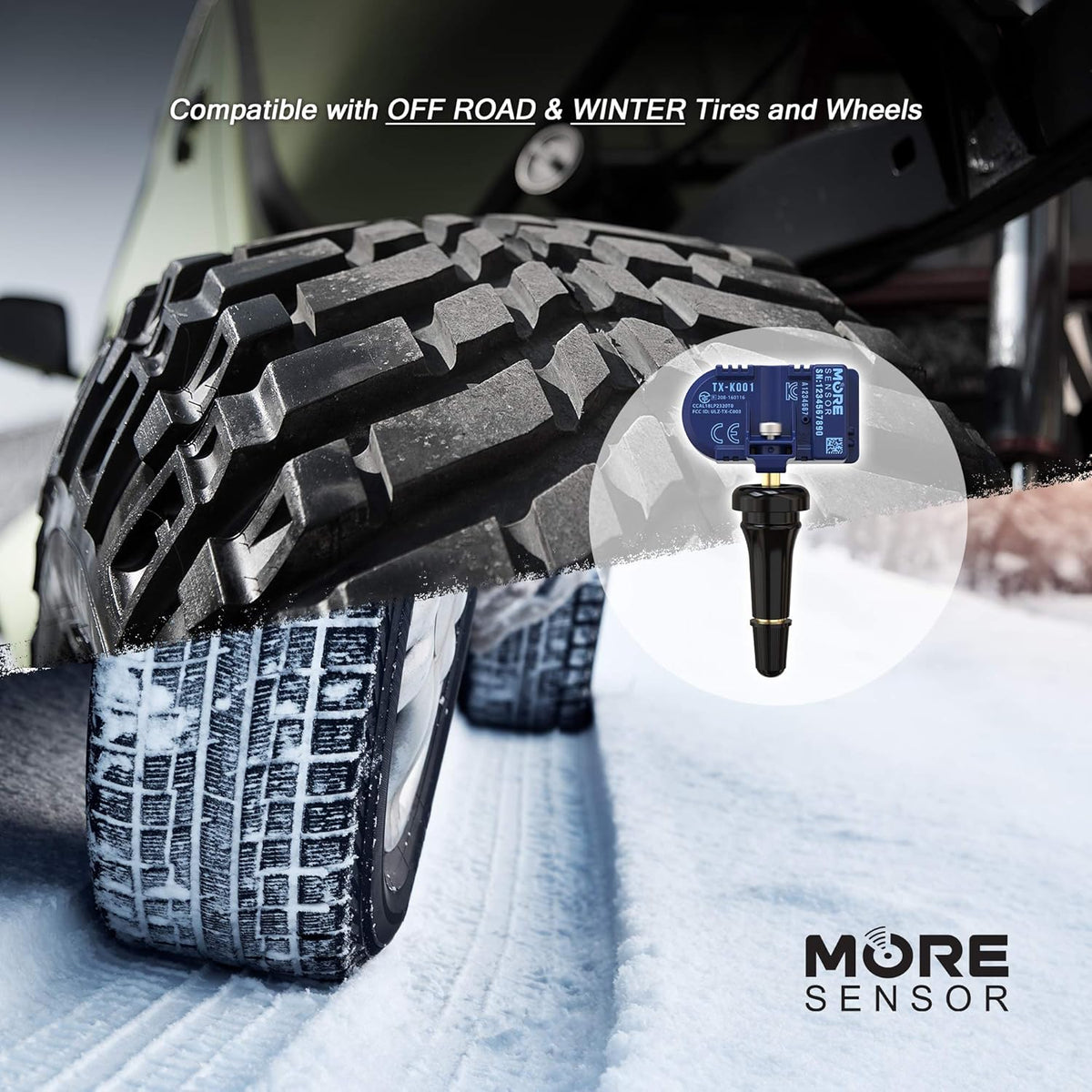 TPMS Tire Pressure Sensor 4-Pack with Rubber Valve Stem O25401