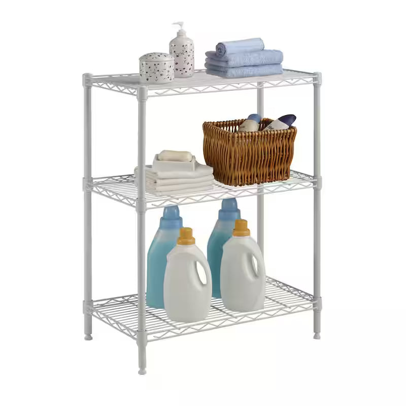 Ivory 3-Tier Metal Wire Shelving Unit B788