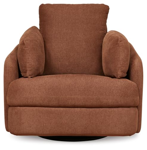 Orange Swivel Glider Rocker Recliner with 2 Bolster Pillows L649854