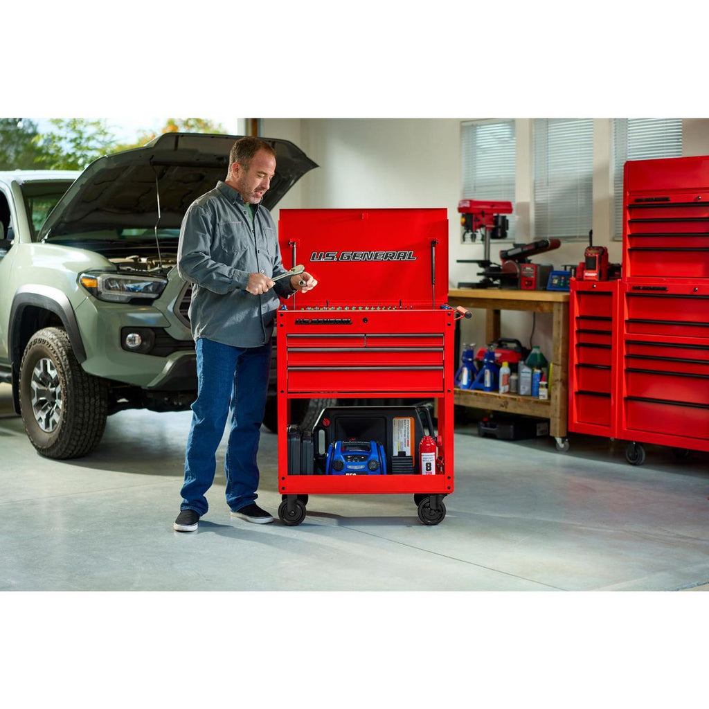 30 in. 4-Drawer Tech Cart, Red I66937