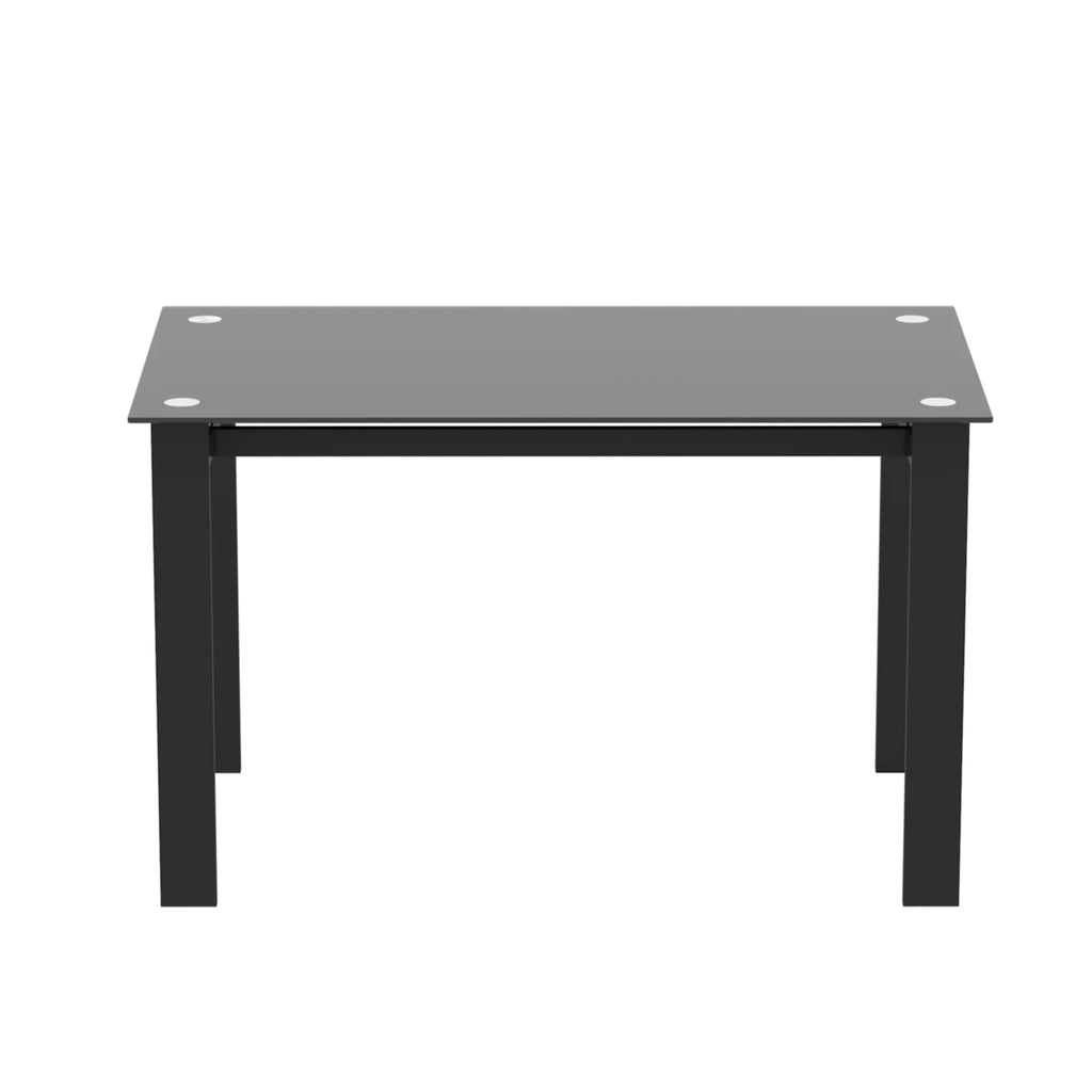 Black Rectangular Tempered Glass Dining Table I93047