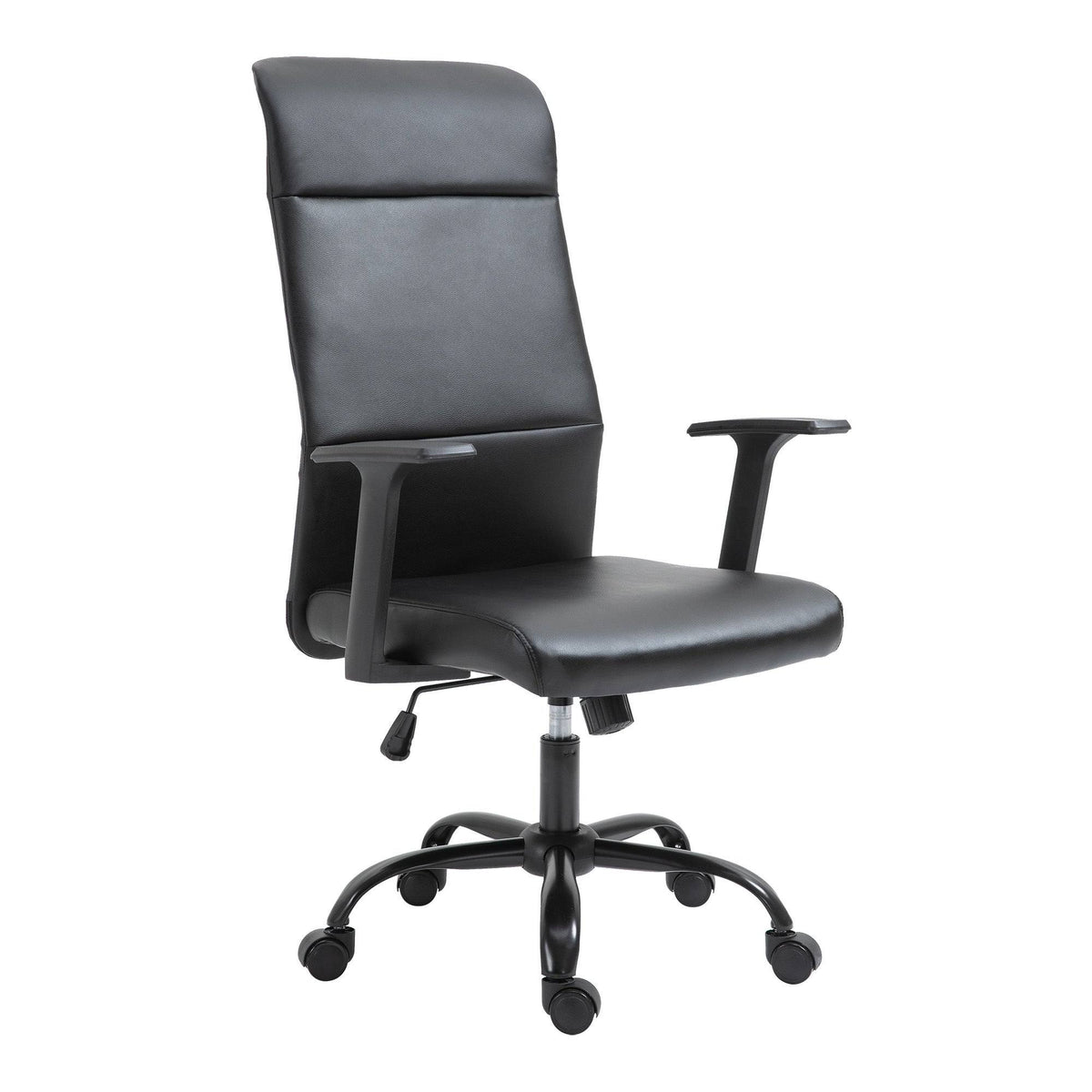 Faux Leather High-Back Office Chair with Adjustable Height, Metal Legs C4567