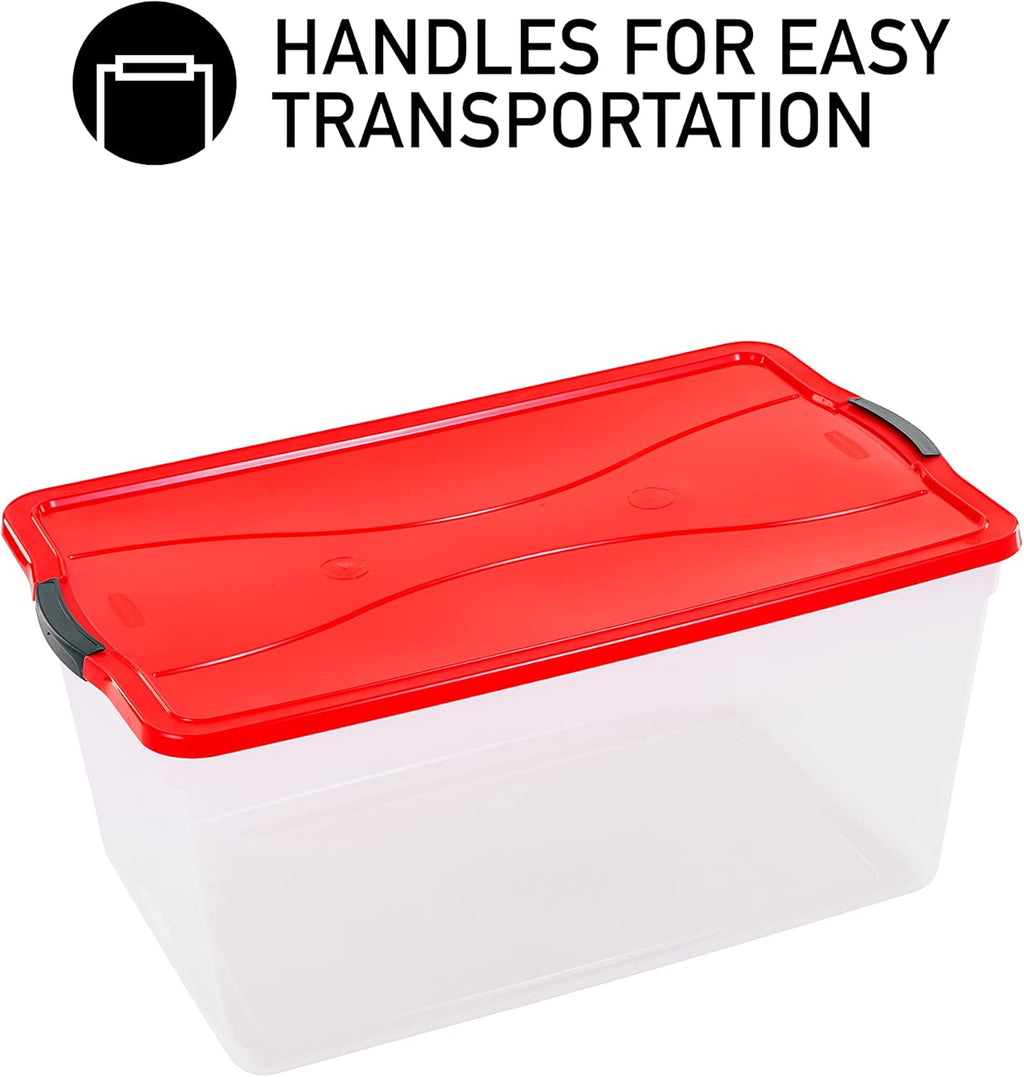 Clear 71 QT Pack of 4 Stackable Storage Containers with Lids H4756