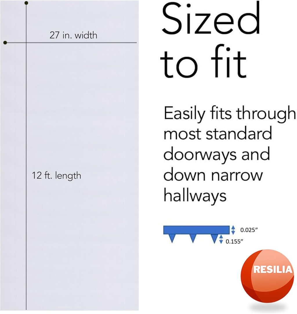 Clear Vinyl Plastic Floor Runner, 27 Inches Wide x 12 Feet Long Q586054