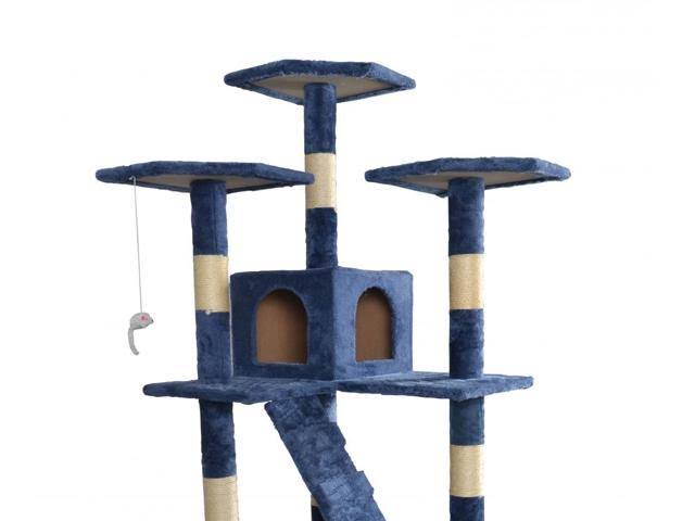 Navy Cat Tree Scratcher Play House Condo Furniture A1132