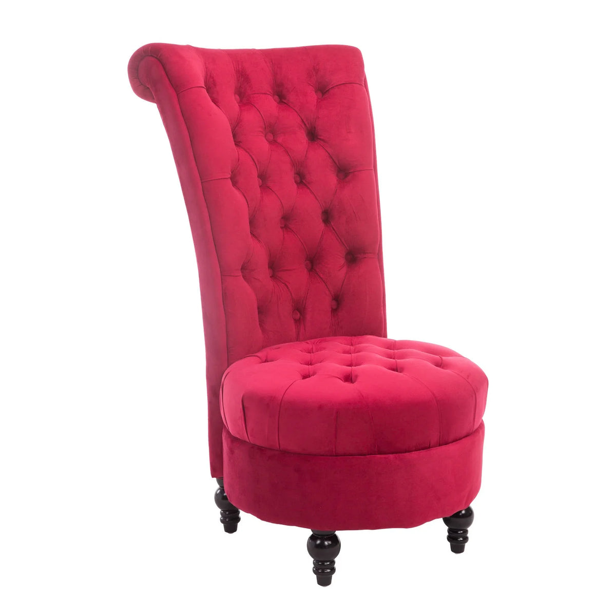 Retro High Back Armless Upholstered Tufted Accent Chair V245
