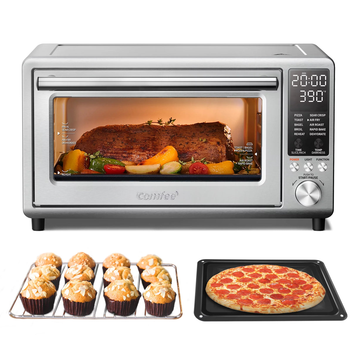 Air Fryer Toaster Oven Combo, 6 Slices 26.4 QT 1750W U767767