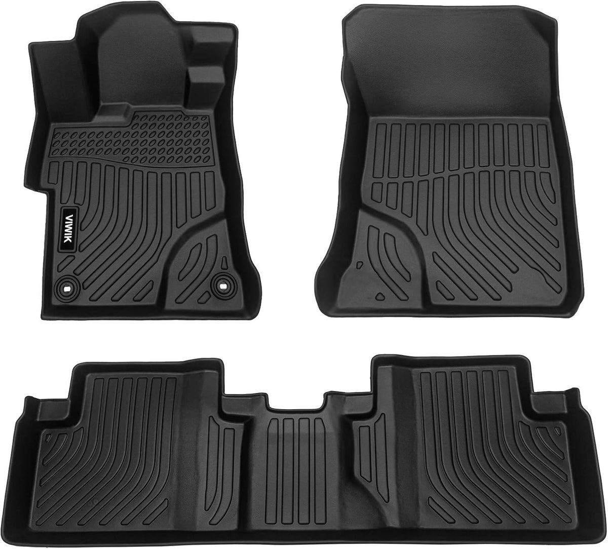 Black TPE All Weather Car Floor Mats Full Set X8166