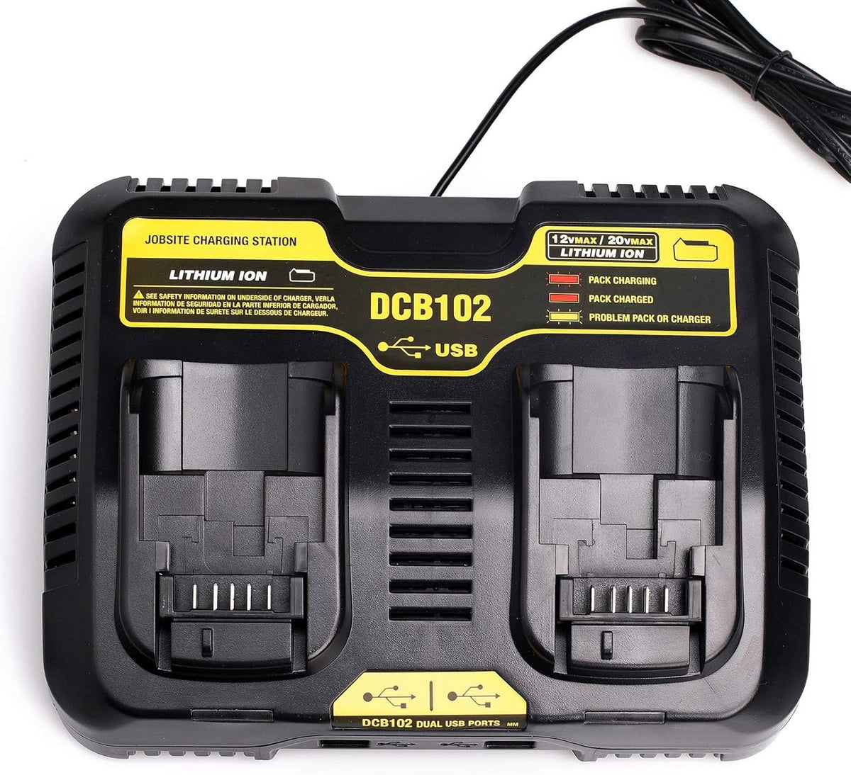 Dual Charger Replacement with 2 USB Ports, Pack of 2 Z422383