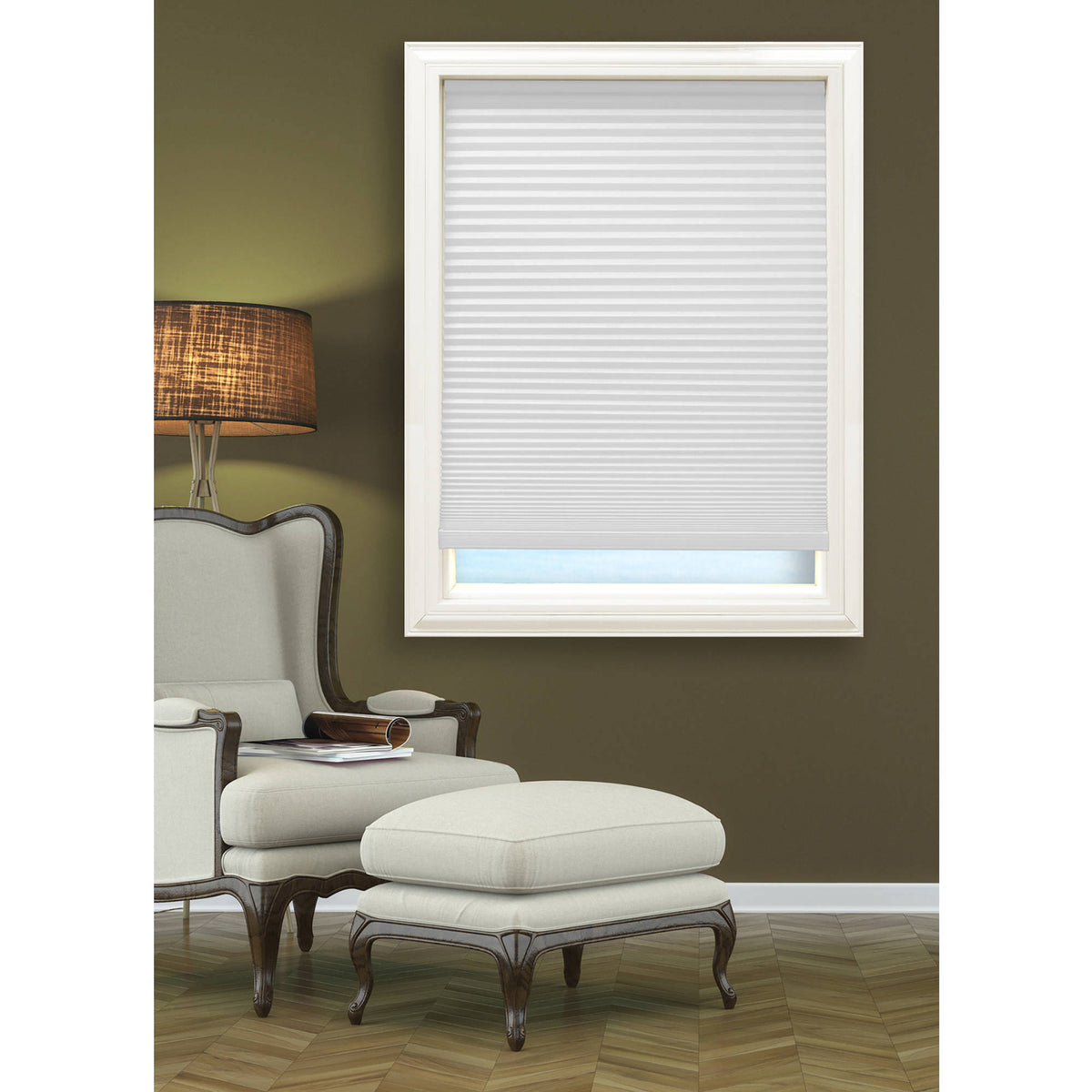 Cool White Cordless Blackout Cellular Shade L76577