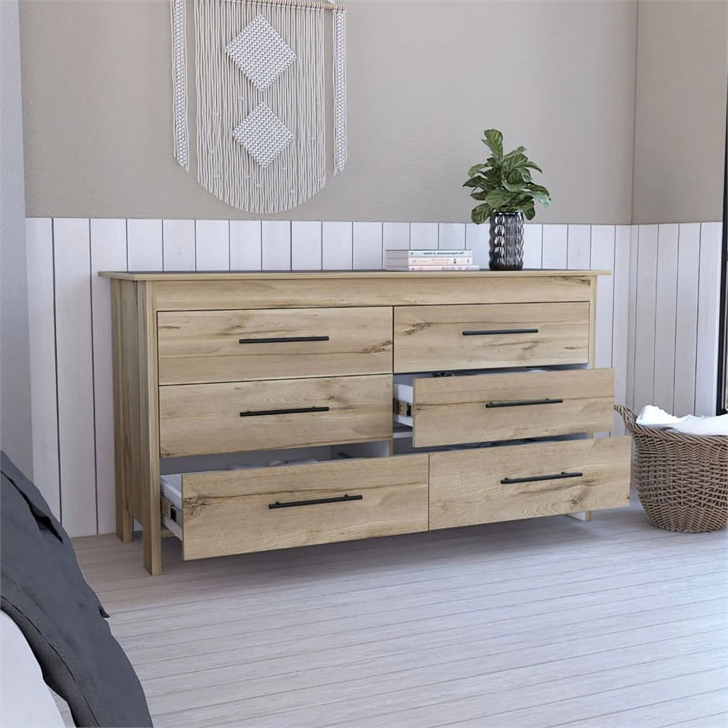 6 Drawer Engineered Wood Double Dresser D571064