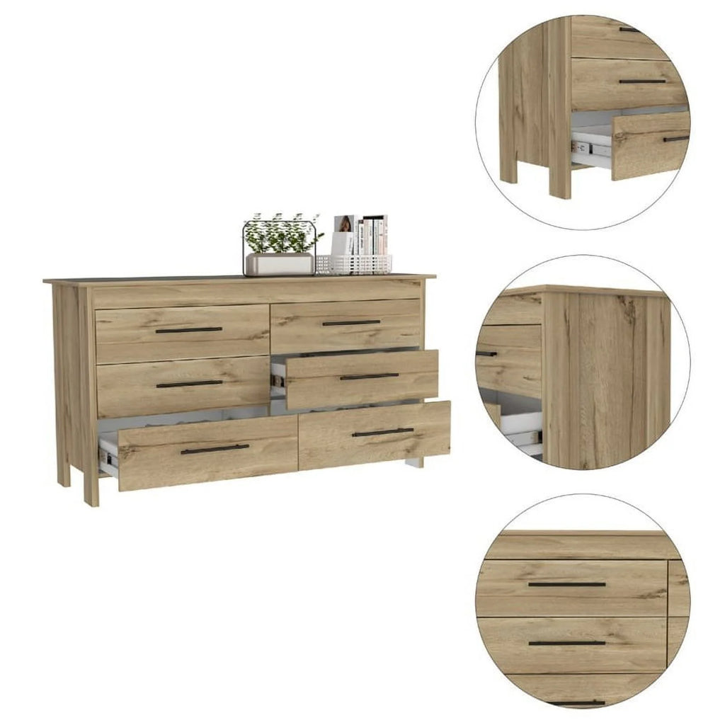 6 Drawer Engineered Wood Double Dresser D571064