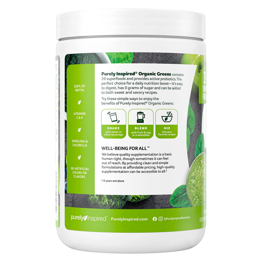 Organic Greens Superfood Powder, Unflavored, 8.57 oz V595