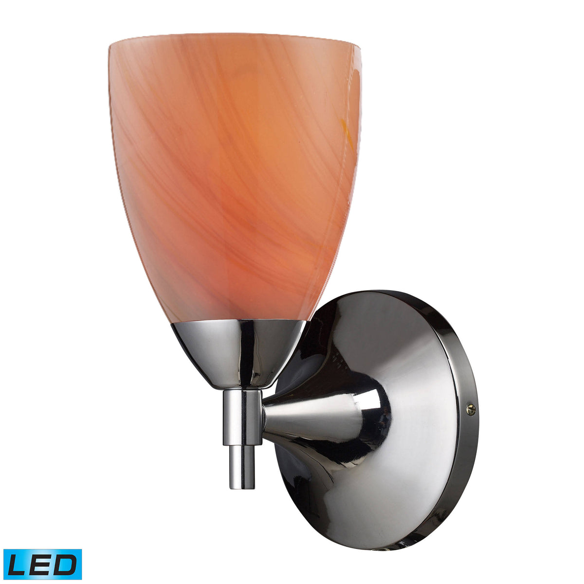Polished Chrome 1-Light Sconce with Sandy Glass K50769