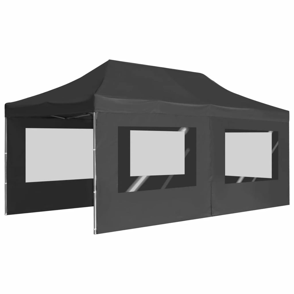 Aluminum Folding Party Tent with Walls 19.7'x9.8' Anthracite K640