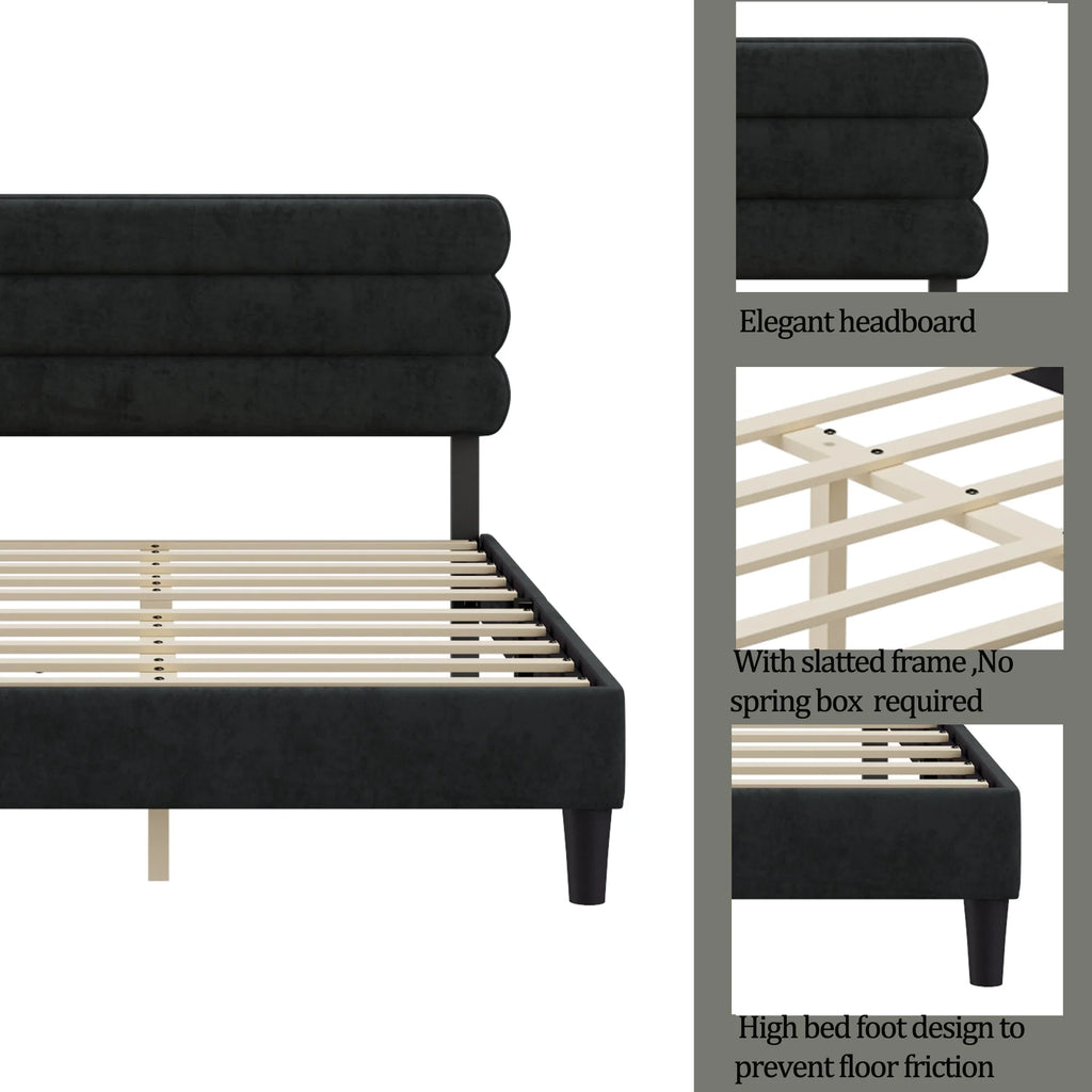 King Size Dark Gray Bed Frame L198