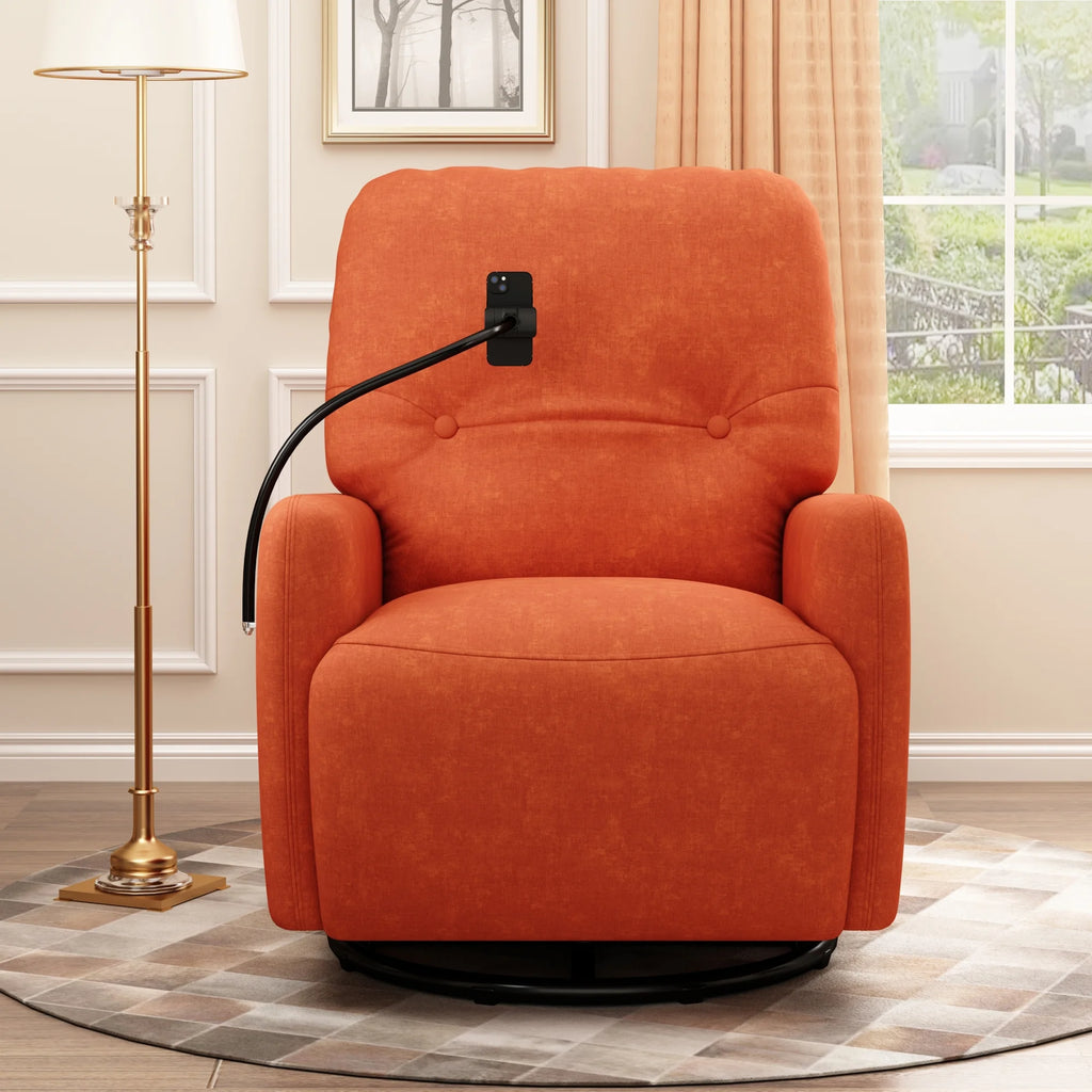 Orange 270 Degree Swivel Electric Recliner Sofa Y4363
