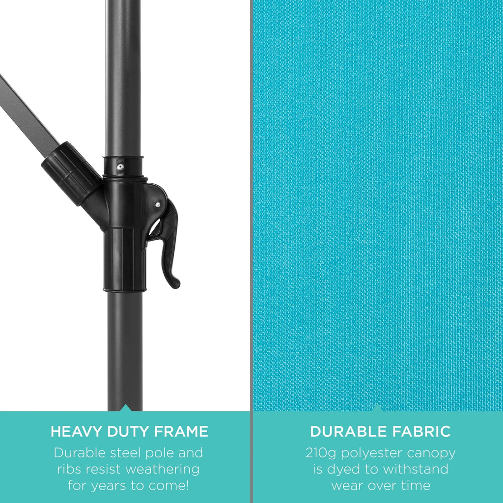 10ft Solar LED Offset Hanging Patio Umbrella K6308