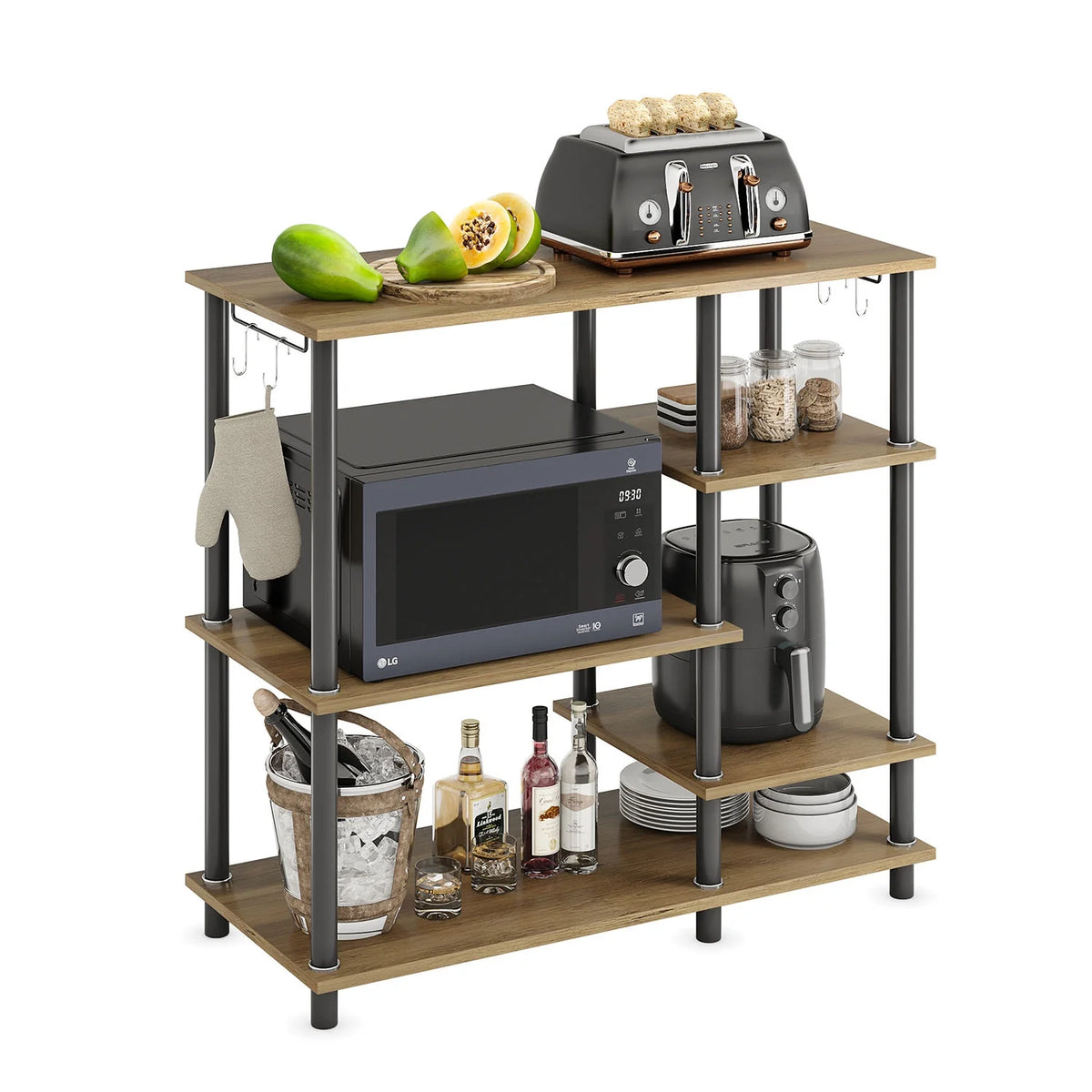 5 Tier Oak Baker's Rack B41421