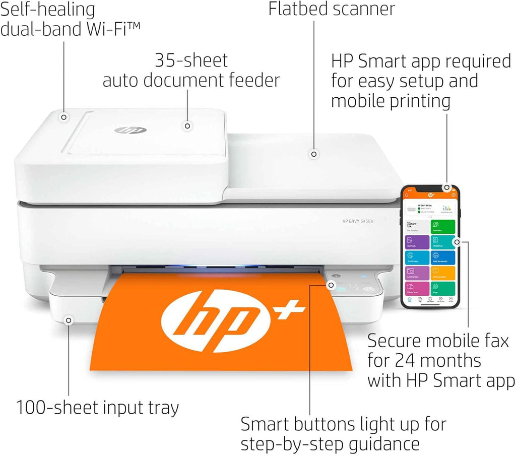 White Wireless Color Inkjet All-in-One Printer M7893