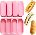 Non-Stick Silicone Hot Dog Bun Pan 4 Cup Baking Tray W182