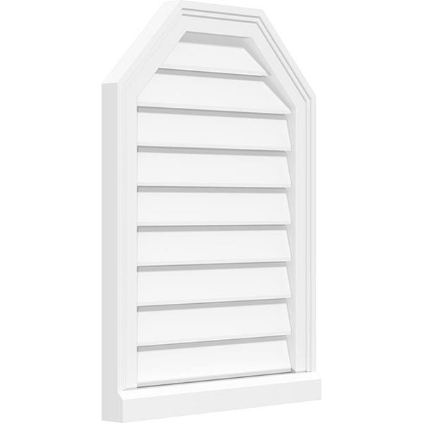 40x22W x 30x22H Octagonal Top Surface Mount PVC Gable Vent with Brickmoul R9454