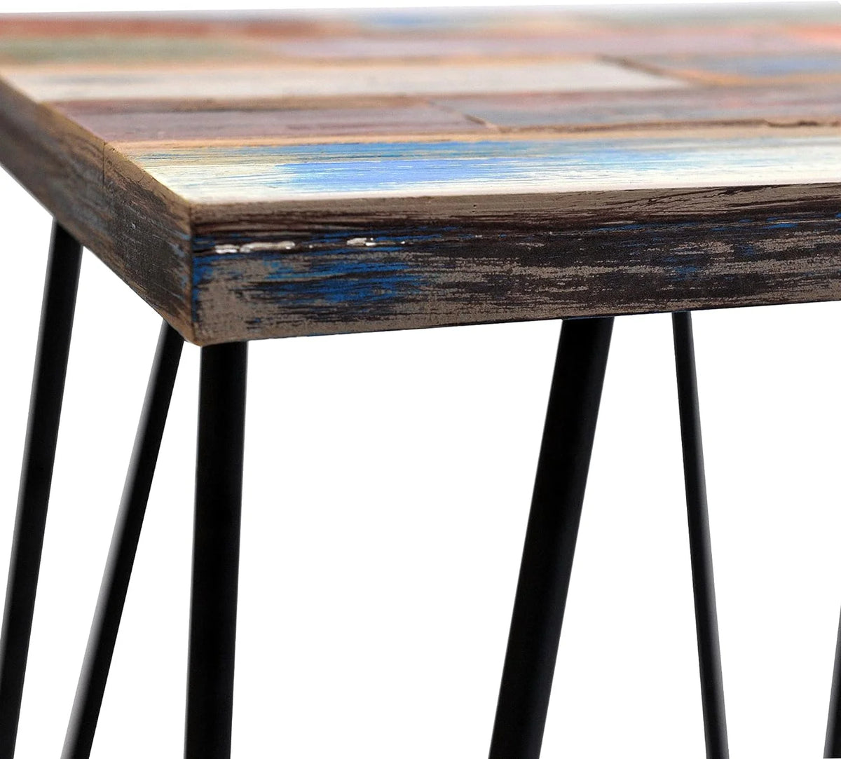 Reclaimed Wood End Table with Hairpin Legs B584722