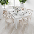 60" X 38" Rectangular Antique Rustic White Solid Pine Dining Table E300296