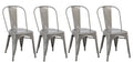 Industrial Vintage Metal Stackable Dining Side Chair - 4 N82966