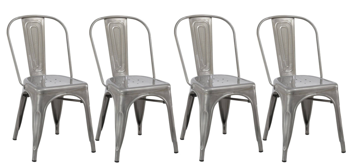Industrial Vintage Metal Stackable Dining Side Chair - 4 N82966